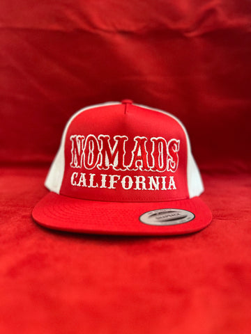 Red and white snap back